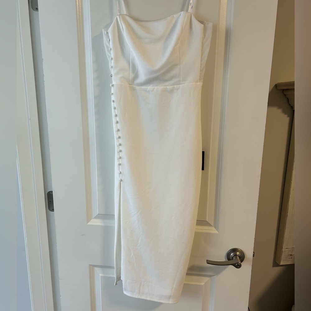 Lulu's Loving the Feeling White Strapless Bodycon Dress